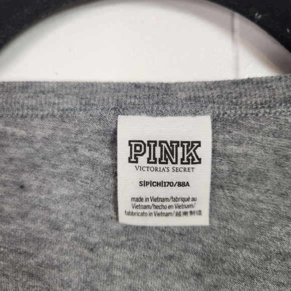 Victoria's Secret Pink Gray Silver Sequin 3/4 Dolman Sleeve Shirt Top Y2K Bling - Picture 5 of 6